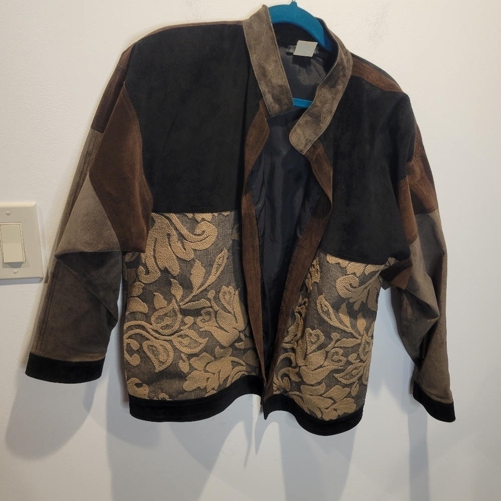 Da Cavanna Unisex Size Xl Boho Leather Jacket With Floral Print - Picture 3 of 7